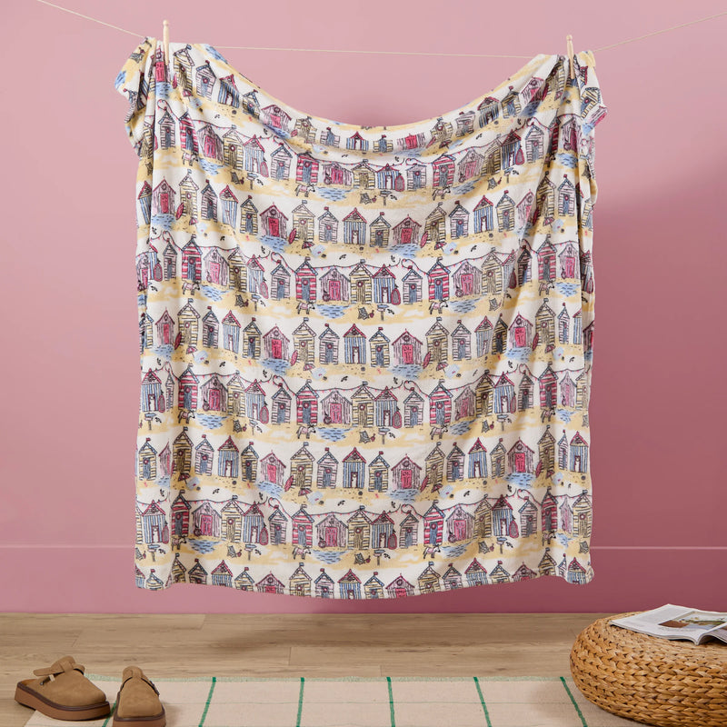 BEACH HUTS FLEECE THROW MULTICOLOUR  by Furn