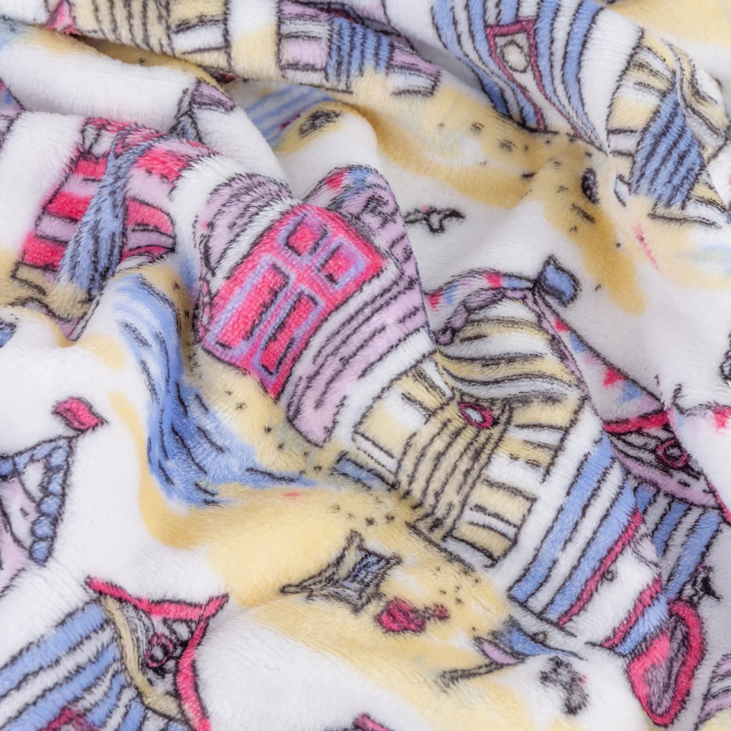 Furn (Riva Home) Bedspread/Throw BEACH HUTS FLEECE THROW MULTICOLOUR  by Furn