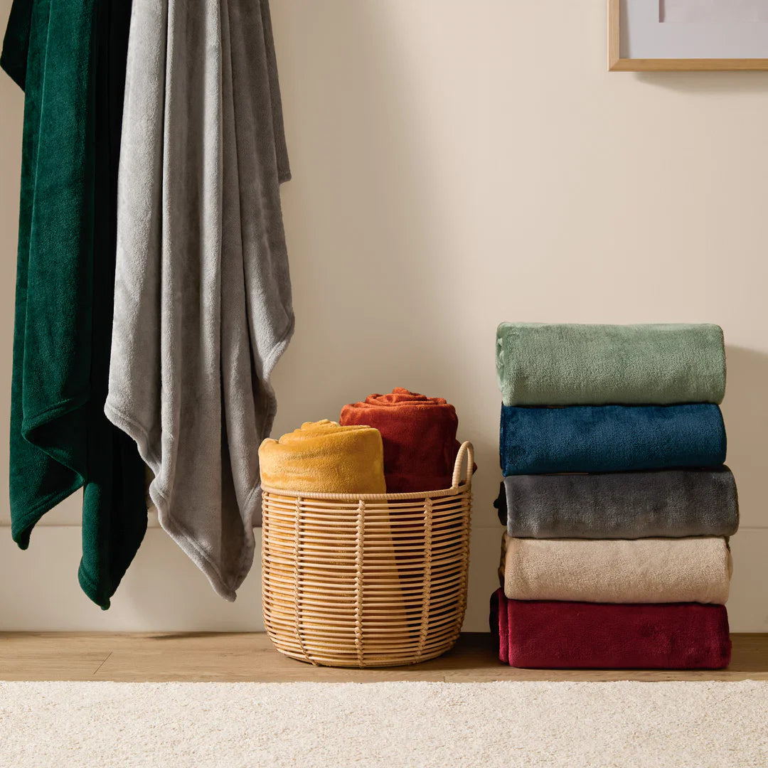 Furn (Riva Home) Bedspread/Throw Harrow Fleece Throw Ochre by Furn