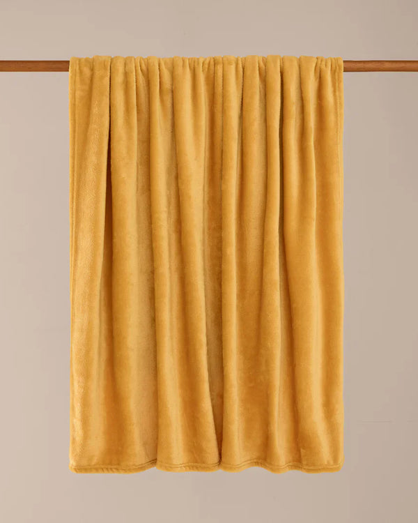 Harrow Fleece Throw Ochre by Furn