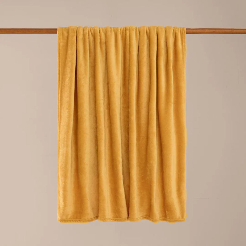 Harrow Fleece Throw Ochre by Furn