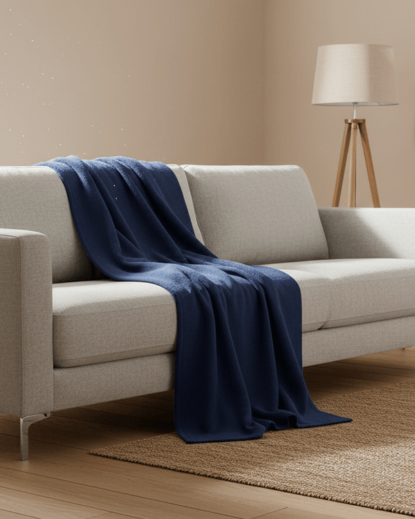 HAVEN PLAIN FLEECE THROW BLUE by furn