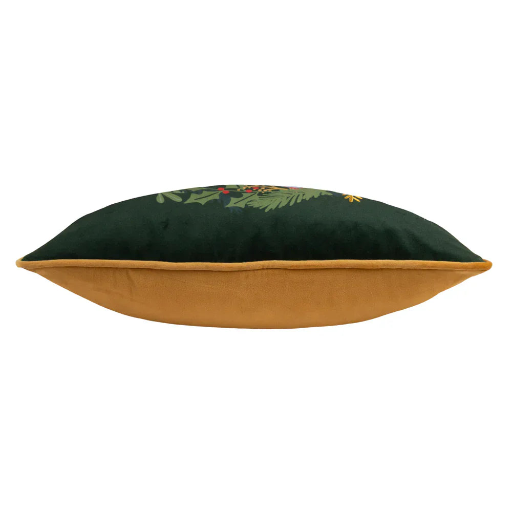 Furn (Riva Home) Christmas Decorations 🎄 Deck The Halls Cushion – Pine Green  by Furn