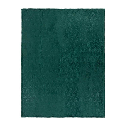Furn (Riva Home) Christmas Decorations 🌳 Festive Trees Fleece Throw – Emerald by Furn