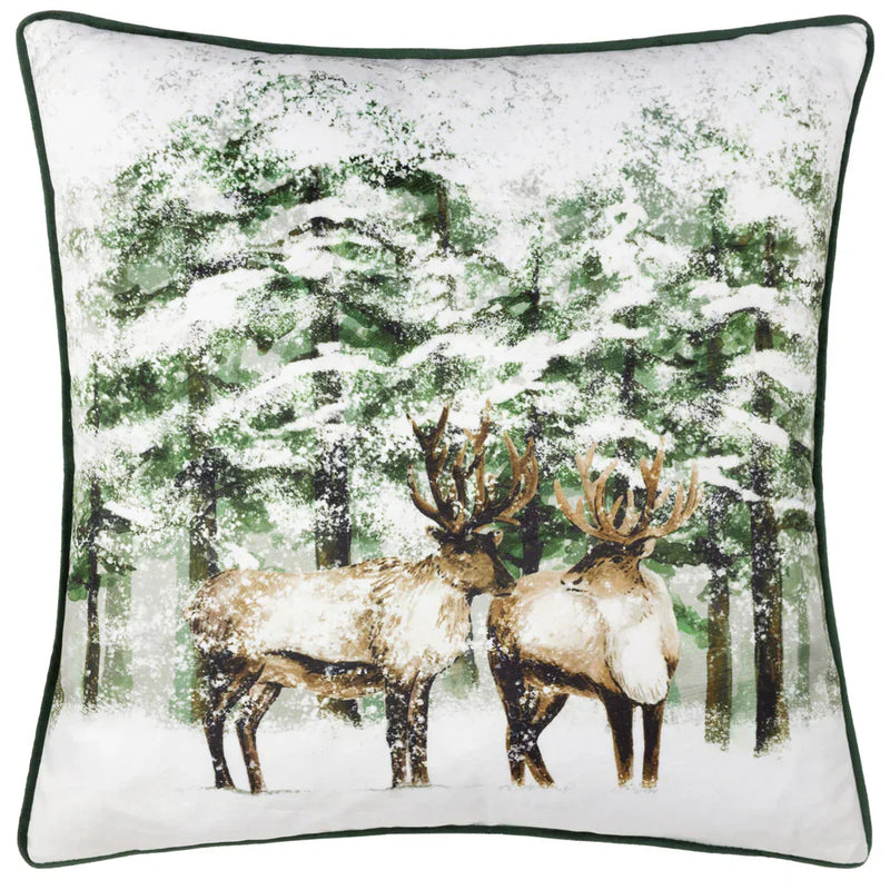 🦌 Reindeer Cushion – Green by Furn