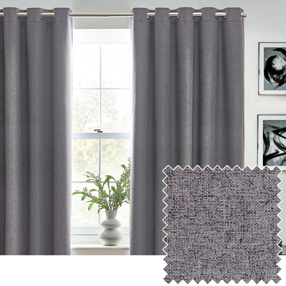 furn (Riva Home) Curtains Charcoal / 90in x 72in (229cm x 183cm) Dawn 100% Blackout Thermal Eyelet Curtains (7 colours to choose from)