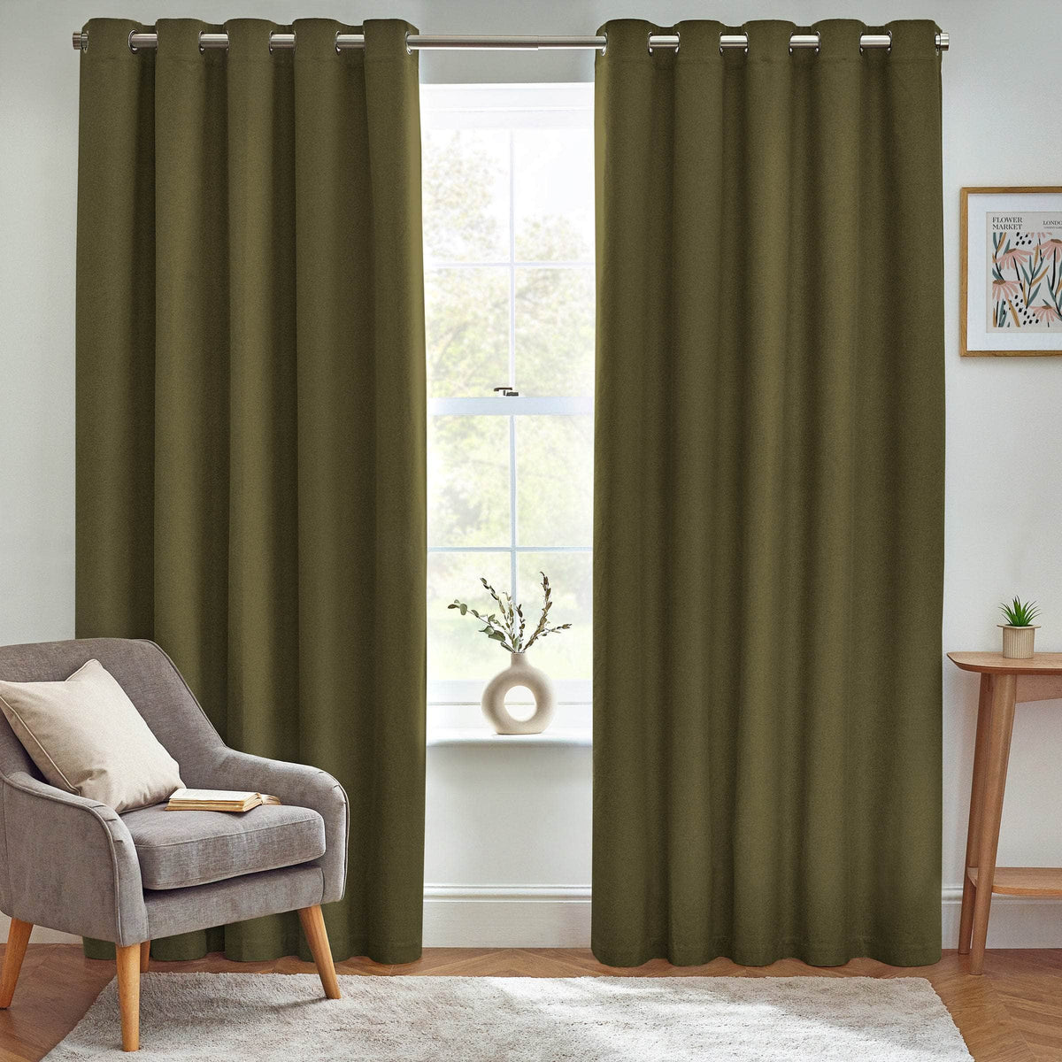 Furn (Riva Home) Curtains DAWN TEXTURED BLACKOUT EYELET OR PENCIL PLEAT CURTAINS by furn