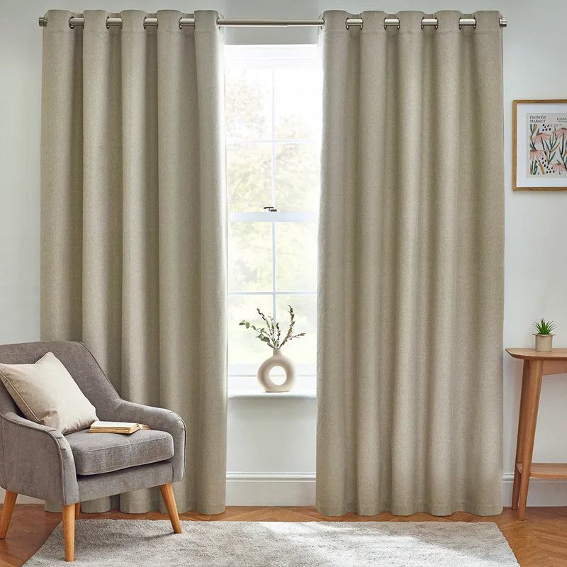 DAWN TEXTURED BLACKOUT EYELET OR PENCIL PLEAT CURTAINS by furn