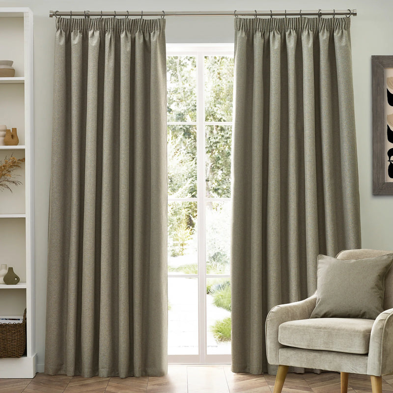 DAWN TEXTURED BLACKOUT EYELET OR PENCIL PLEAT CURTAINS by furn
