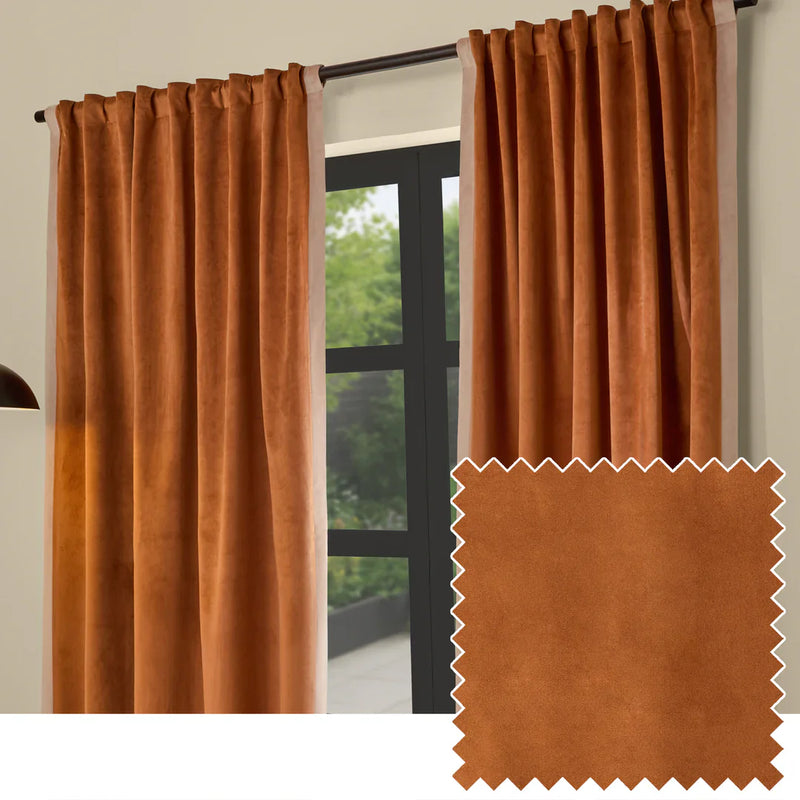 AUDLEY FULLY LINED MATT VELOUR TAB TOP CURTAINS by MADE