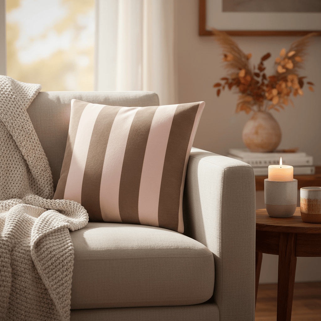 Furn (Riva Home) Cushions Berry Brownie THE ULTIMATE STRIPE JACQUARD CUSHION by Furn