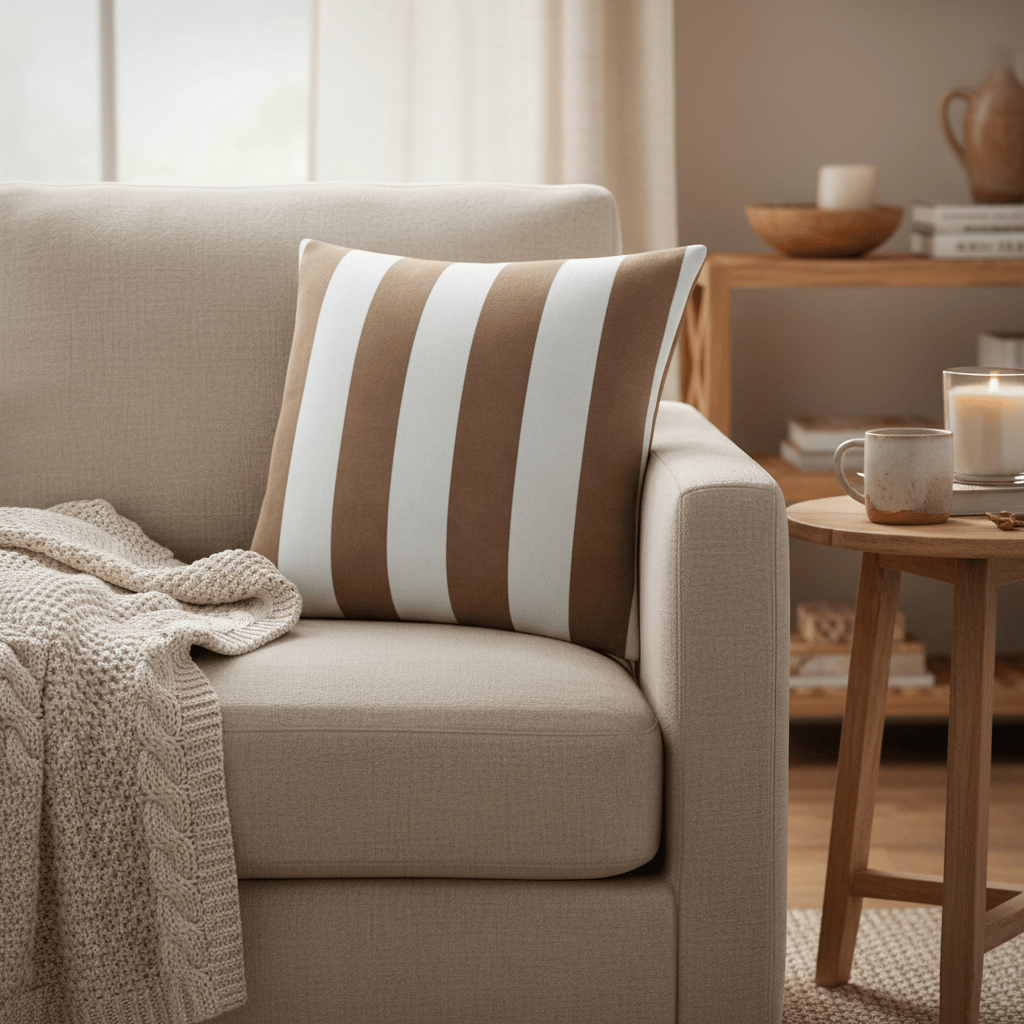 Furn (Riva Home) Cushions Blueberry Muffin THE ULTIMATE STRIPE JACQUARD CUSHION by Furn