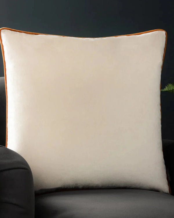 Meridian Velvet Feather Filled Cushion Ginger/Ecru by Furn