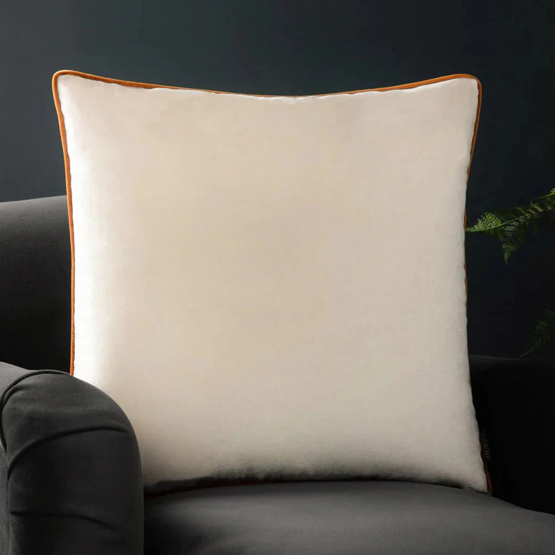Meridian Velvet Feather Filled Cushion Ginger/Ecru by Furn