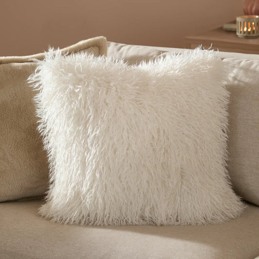 Furn (Riva Home) Cushions Ecru Rowan Faux Fur Cushion by Furn