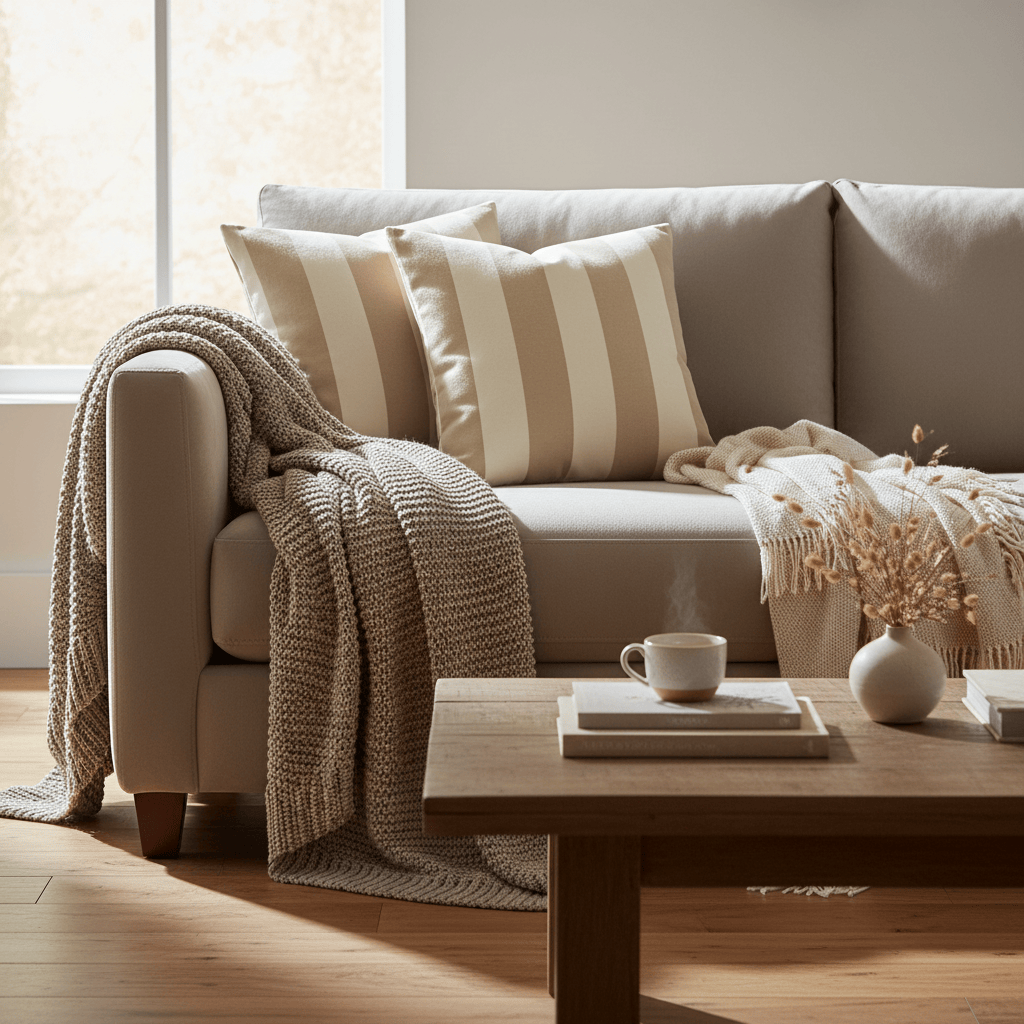 Furn (Riva Home) Cushions Green Tea THE ULTIMATE STRIPE JACQUARD CUSHION by Furn