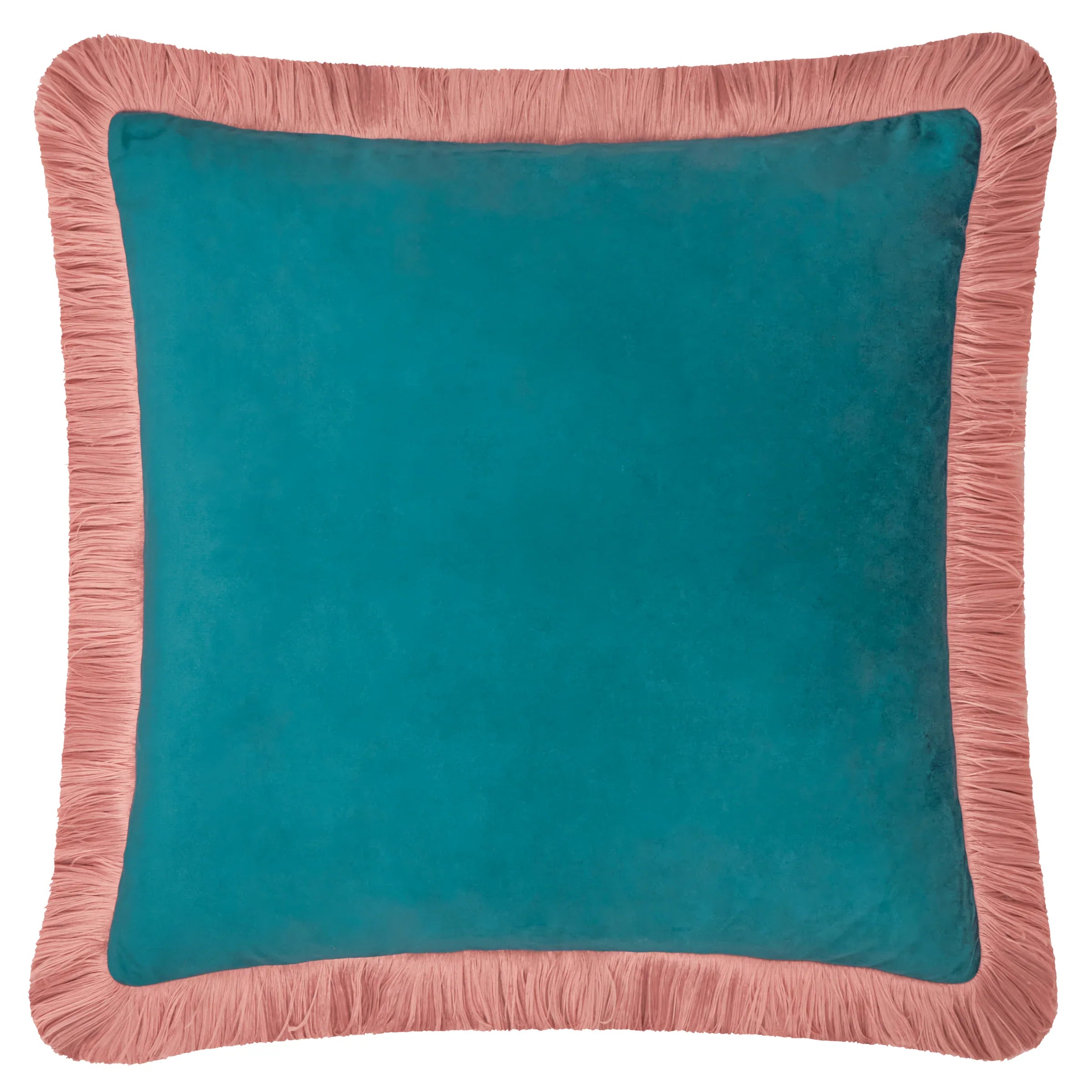 Furn (Riva Home) Cushions Halo Fringed Velvet Cushion by Furn