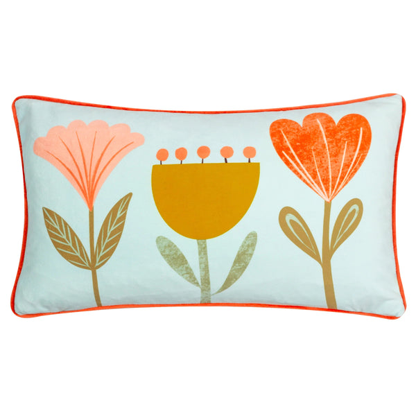 little furn. Little Nature Piped Velvet Cushion in Sky Blue