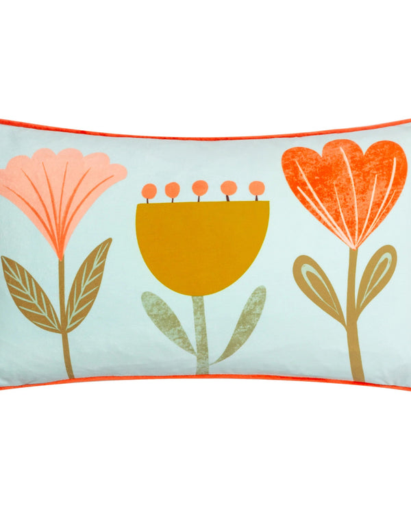 little furn. Little Nature Piped Velvet Cushion in Sky Blue