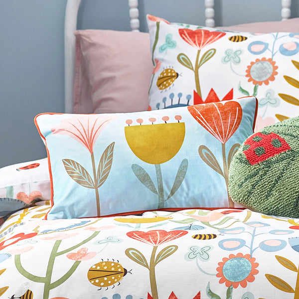 little furn. Little Nature Piped Velvet Cushion in Sky Blue