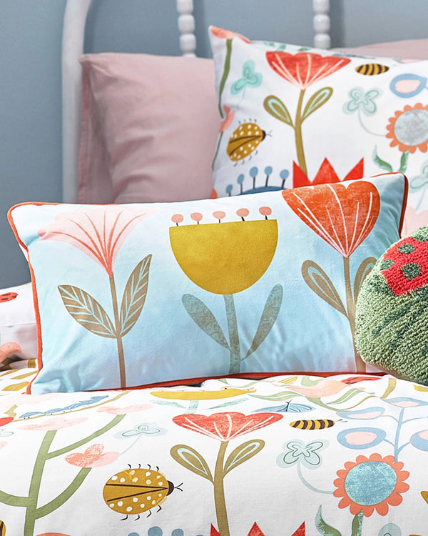 little furn. Little Nature Piped Velvet Cushion in Sky Blue