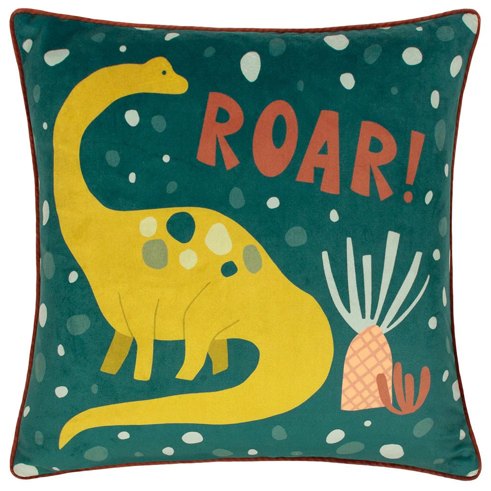 furn (Riva Home) Cushions little furn. Roar Piped Velvet Feather Rich Filled Cushion in Teal