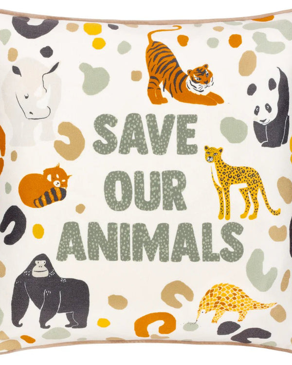 little furn. Wildlife Save Our Animals Piped Cushion Multicolour