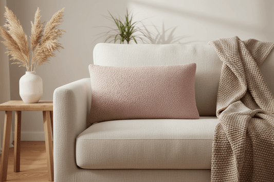 Furn (Riva Home) Cushions Malham Fleece Rectangular Cushion Powder Pink |  by Furn