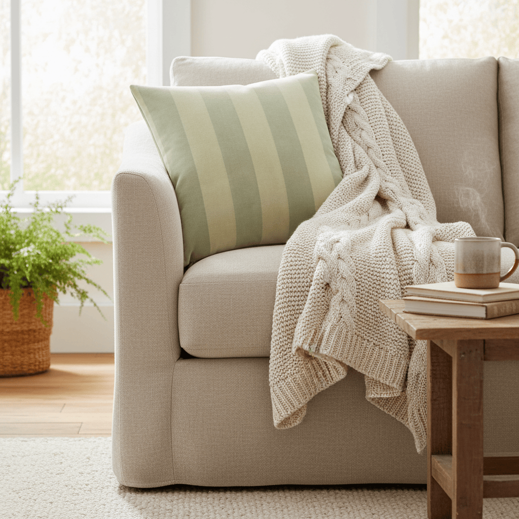 Furn (Riva Home) Cushions Matcha Latte THE ULTIMATE STRIPE JACQUARD CUSHION by Furn
