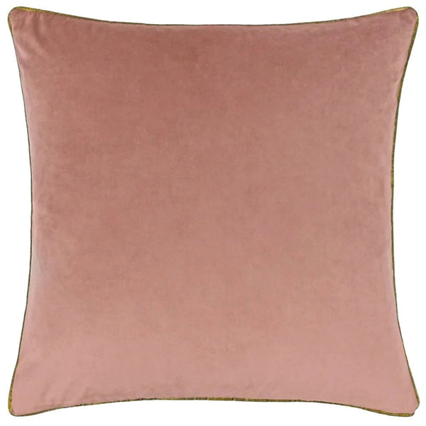Meridian Velvet Feather Filled Cushion Blush/Gold by Furn