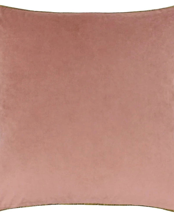 Meridian Velvet Feather Filled Cushion Blush/Gold by Furn