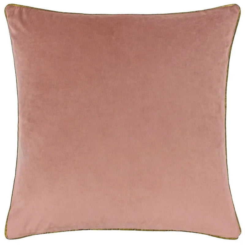 Meridian Velvet Feather Filled Cushion Blush/Gold by Furn