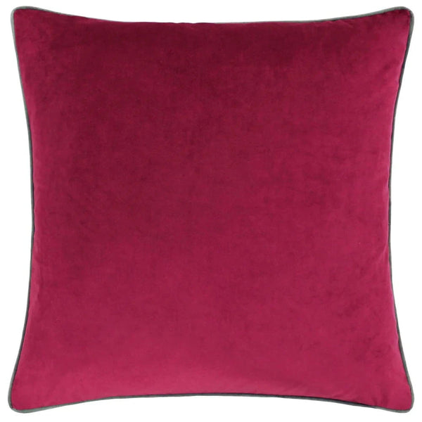 Meridian Velvet Feather Filled Cushion Cranberry/Mocha by Furn
