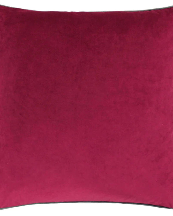 Meridian Velvet Feather Filled Cushion Cranberry/Mocha by Furn