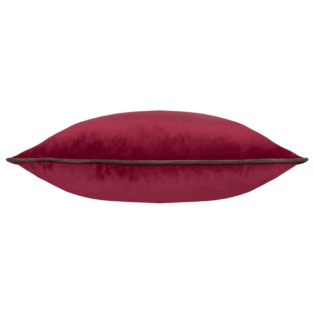 furn (Riva Home) Cushions Meridian Velvet Feather Filled Cushion Cranberry/Mocha by Furn