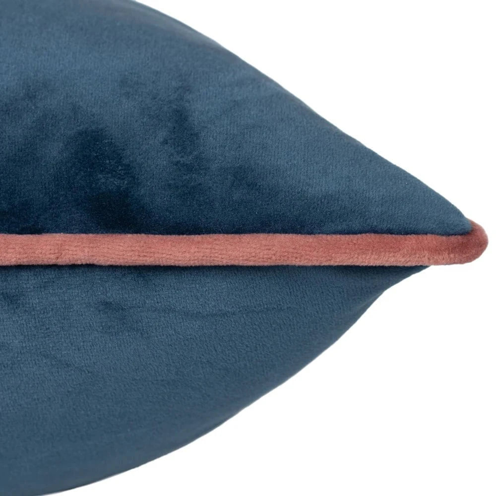 furn (Riva Home) Cushions Meridian Velvet Feather Filled Cushion Petrol/Blush by Furn