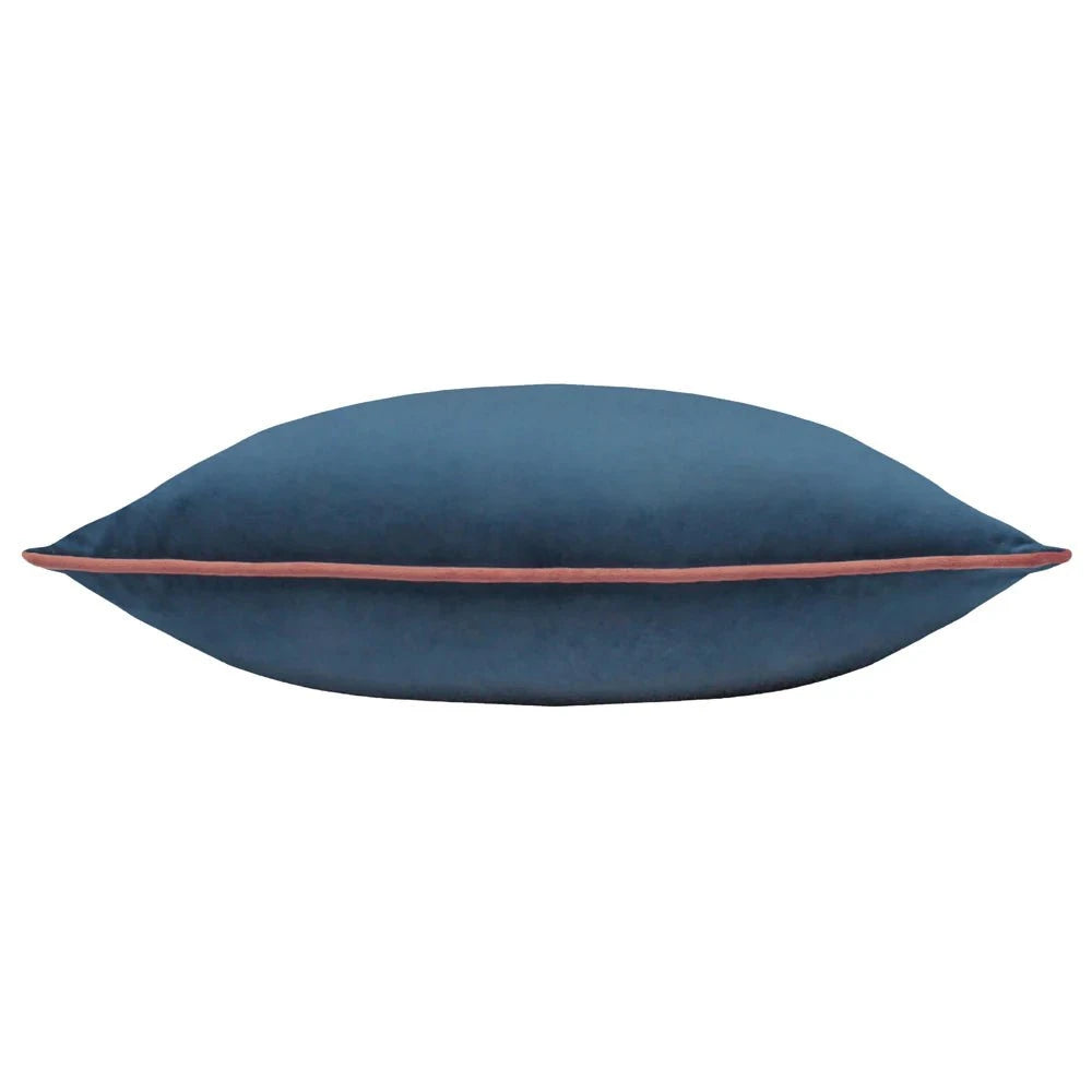 furn (Riva Home) Cushions Meridian Velvet Feather Filled Cushion Petrol/Blush by Furn