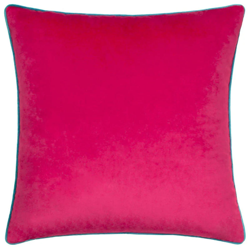 Meridian Velvet Feather Filled Cushion Raspberry/Teal by Furn