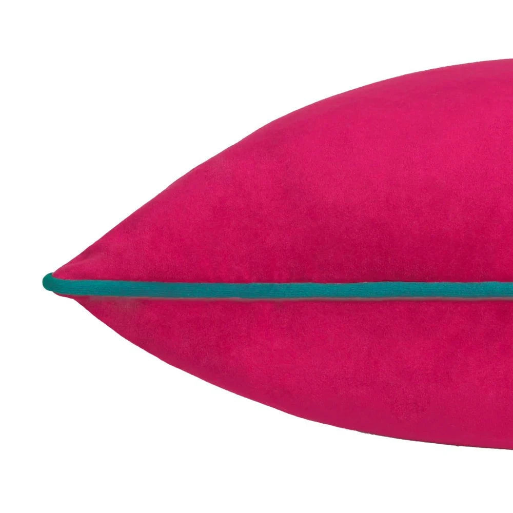 furn (Riva Home) Cushions Meridian Velvet Feather Filled Cushion Raspberry/Teal by Furn