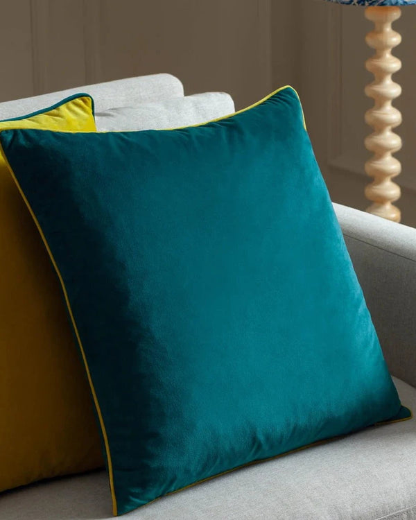 Meridian Velvet Feather Filled Cushion Teal/Ceylon by Furn