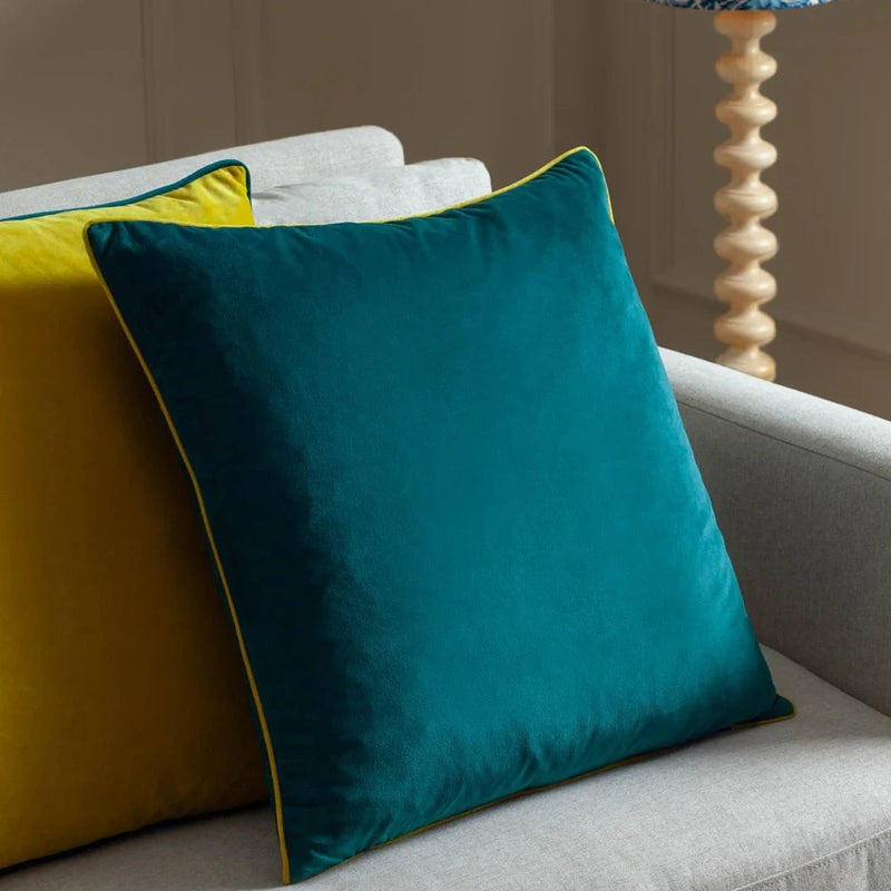 Meridian Velvet Feather Filled Cushion Teal/Ceylon by Furn