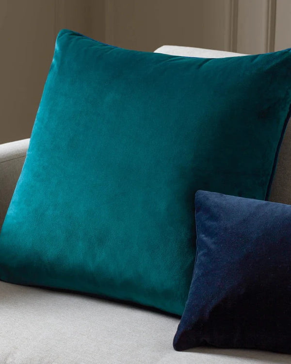Meridian Velvet Feather Filled Cushion Teal/Navy by Furn