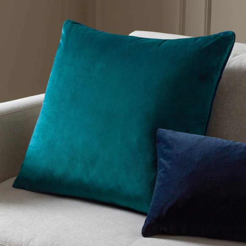 Meridian Velvet Feather Filled Cushion Teal/Navy by Furn