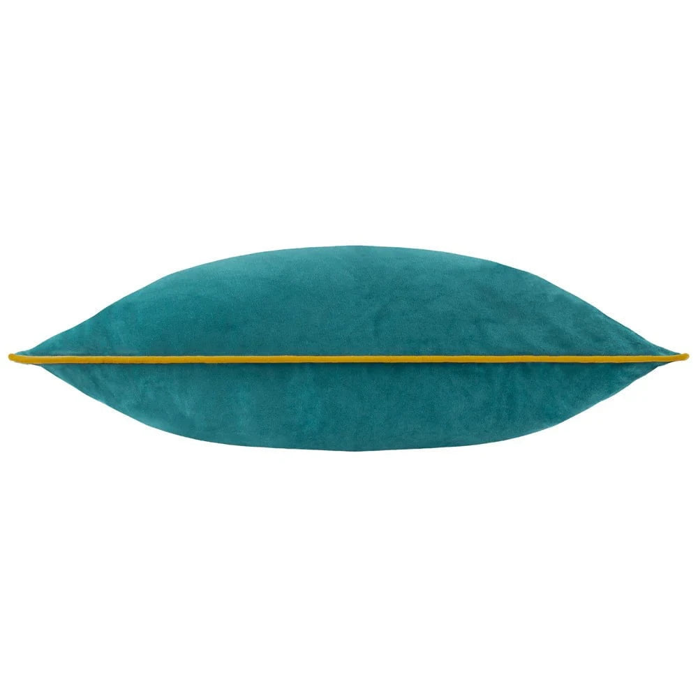 furn (Riva Home) Cushions Meridian Velvet Feather Filled Cushion Teal/Ochre by Furn
