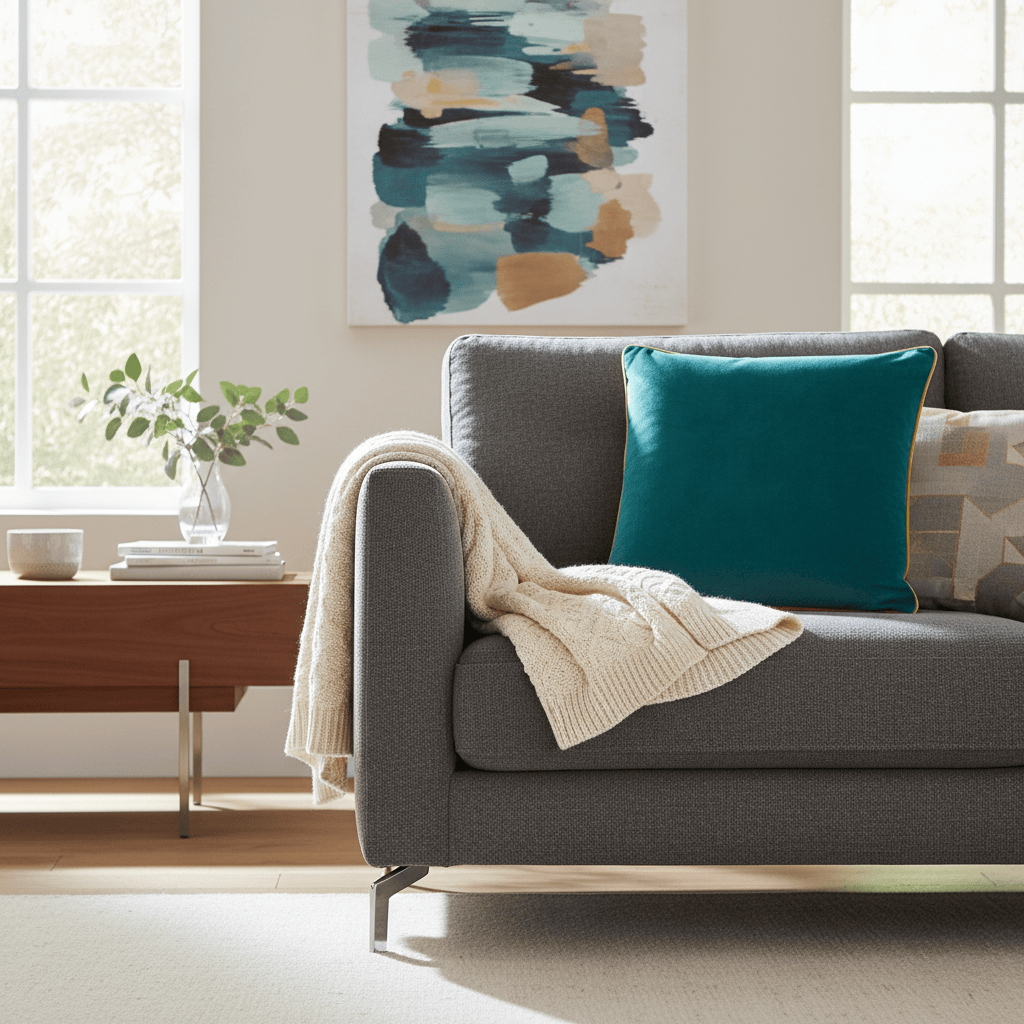 Furn (Riva Home) Cushions Meridian Velvet Feather Filled Cushion Teal/Ochre by Furn