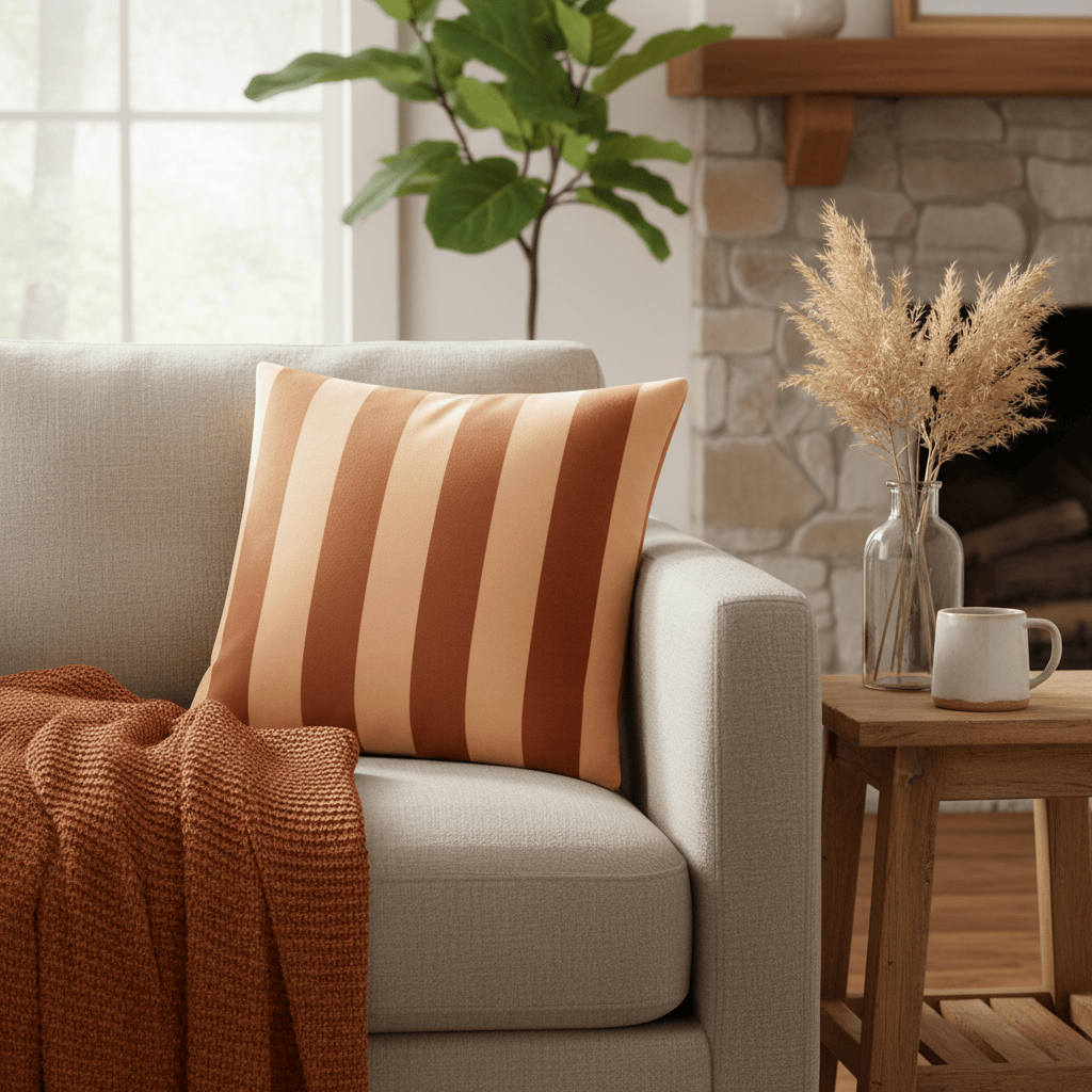 Furn (Riva Home) Cushions Pumpkin Spice THE ULTIMATE STRIPE JACQUARD CUSHION by Furn