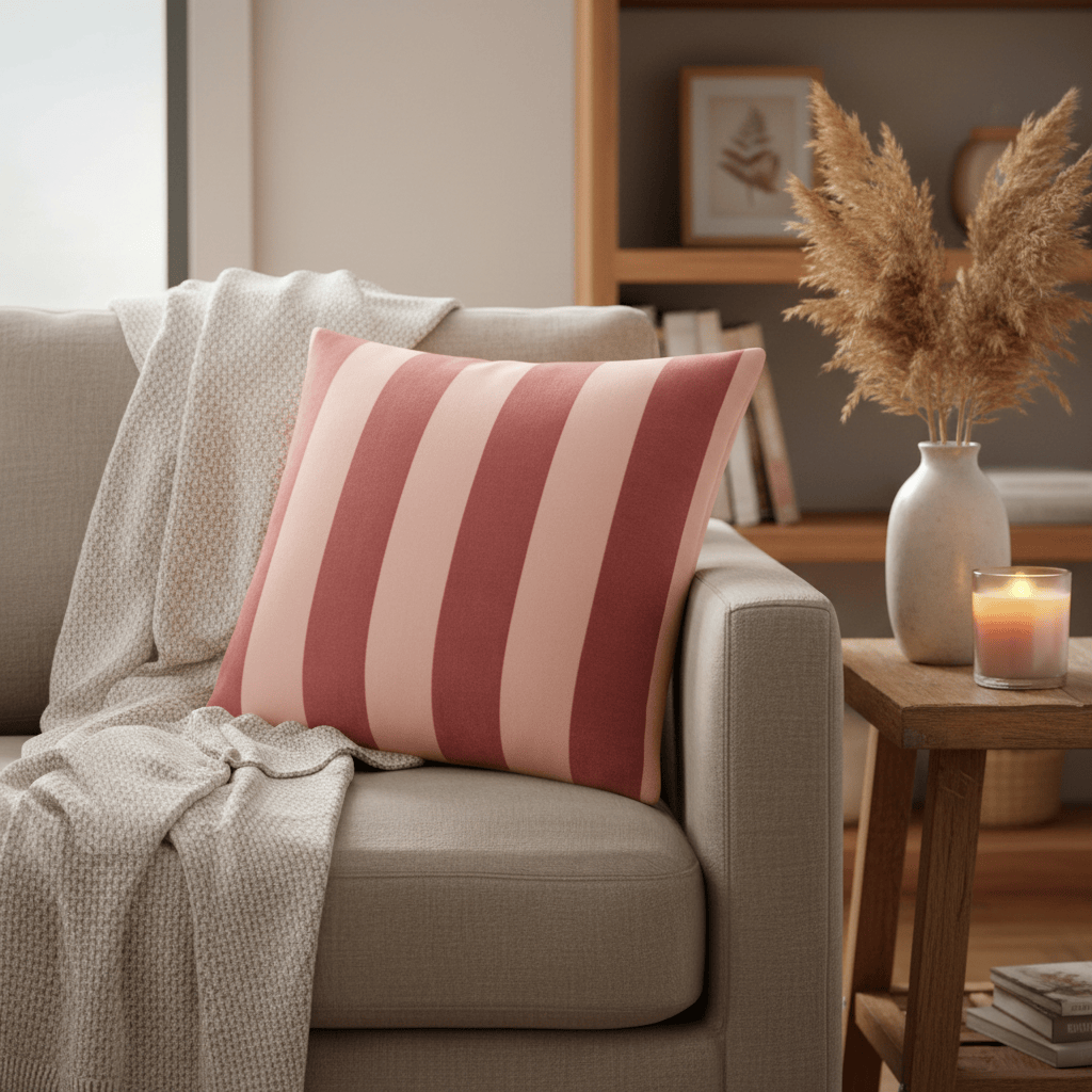 Furn (Riva Home) Cushions Raspberry Smoothie THE ULTIMATE STRIPE JACQUARD CUSHION by Furn