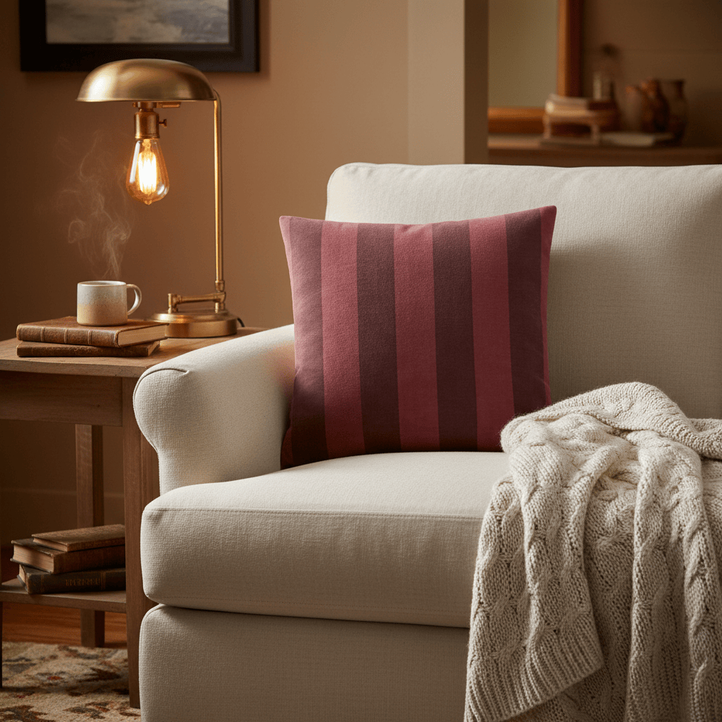 Furn (Riva Home) Cushions Red Velvet THE ULTIMATE STRIPE JACQUARD CUSHION by Furn