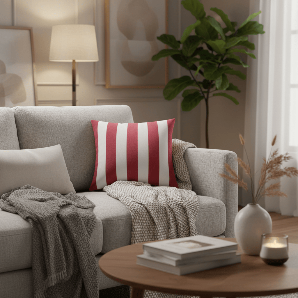 Furn (Riva Home) Cushions Sangria Sky THE ULTIMATE STRIPE JACQUARD CUSHION by Furn