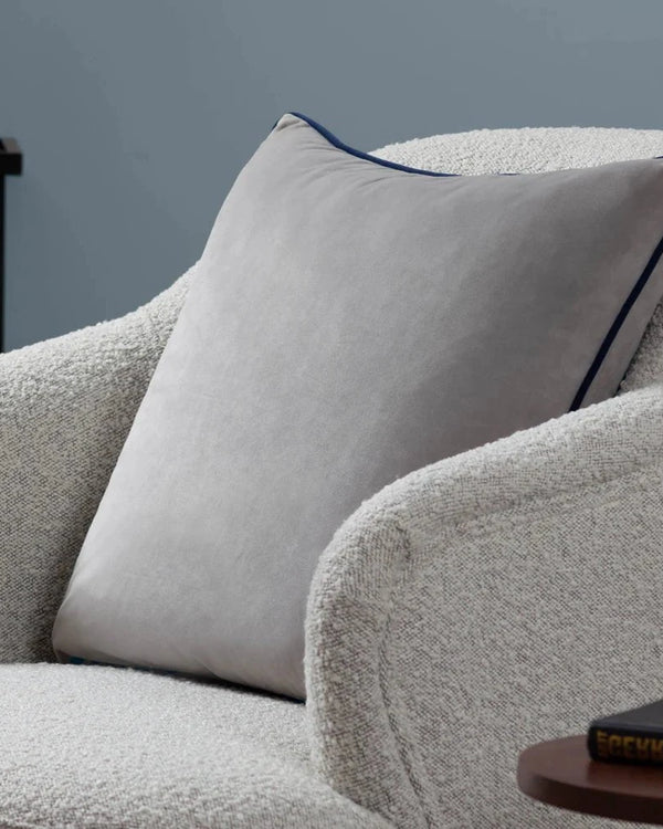 Meridian Velvet Feather Filled Cushion Navy/Silver by Furn